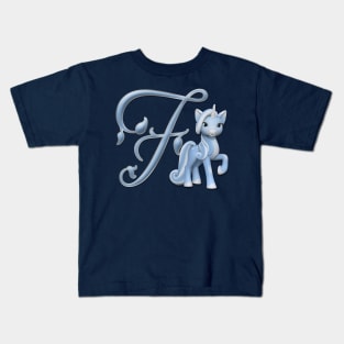 Monogram F Custom Unicorn Kids T-Shirt